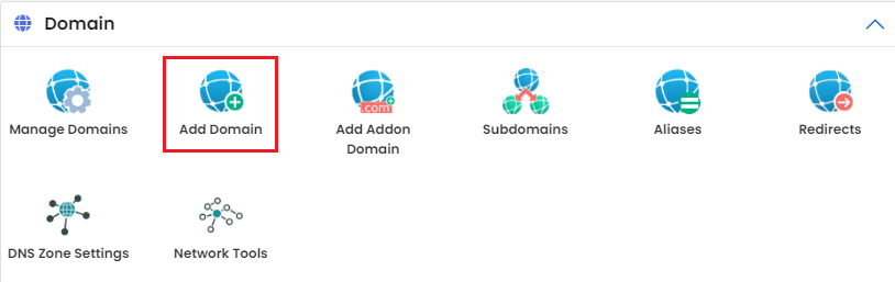 Click ‘Add Domain’ in that section