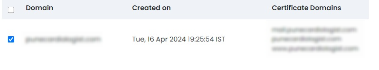 ticking the checkbox beside